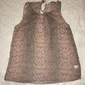 NWT- snake print sheer sleeveless shirt!